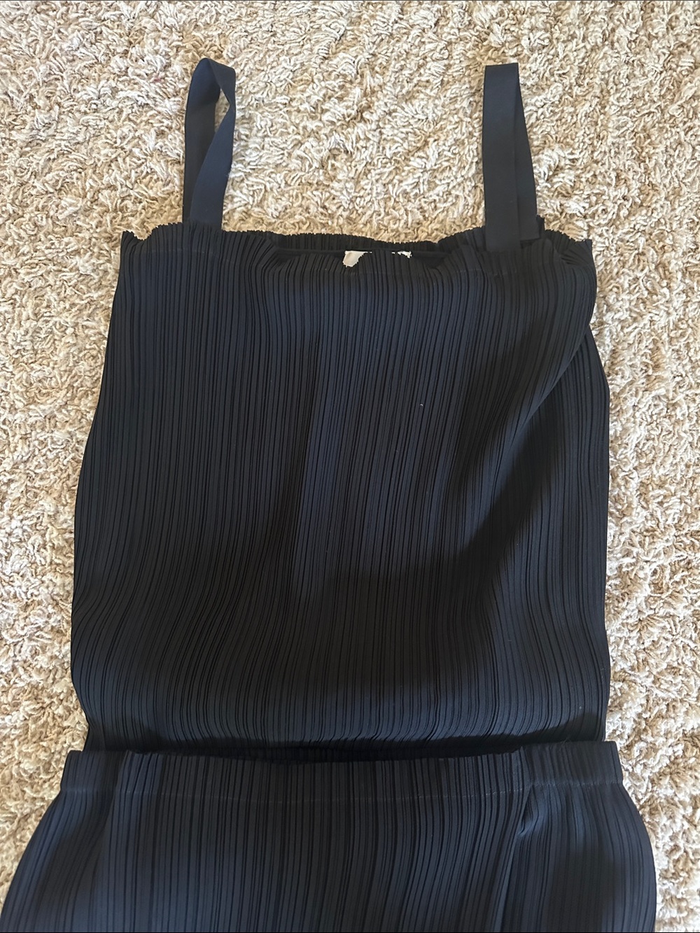 The Row pleated stretch black tank XS/S